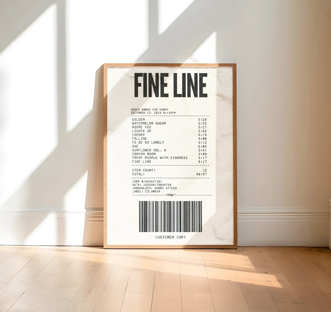 Harry Styles "Fine Line Receipt "